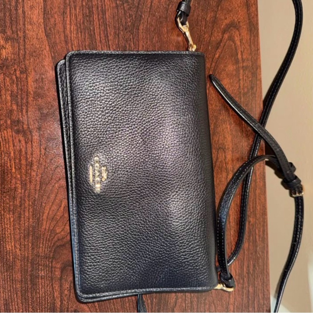Coach Black Pebbled Leather Shoulder Bag
